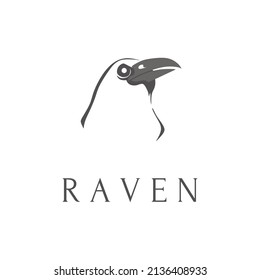 Black crow shadow illustration logo