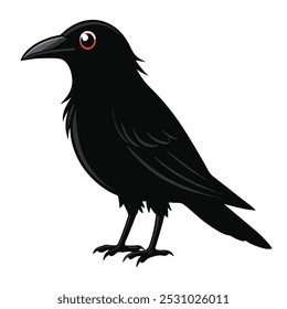 Black crow silhouette vector illustration on a white backgroud 
