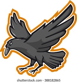 Black crow vector illustration. Good as image or team symbol