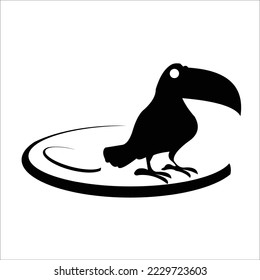 black crow vector logo design