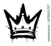 black crown air brush logo illustration