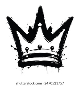 black crown air brush logo illustration