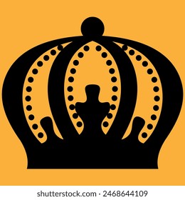 Ilustración vectorial de emblema de corona negra