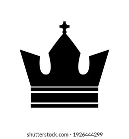Black crown flat style isolated on a white background. Vector stock illustration for card