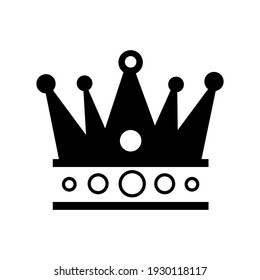 Black crown flat style isolated on a white background. Vector stock illustration for card