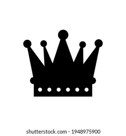 Black crown flat style isolated on a white background. Vector stock illustration for card