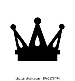 Black crown flat style isolated on a white background. Vector stock illustration for card