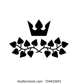Black crown with floral ornament below.