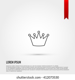 Black crown icon. Flat design style.