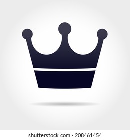 black crown icon in grey background