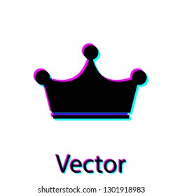 Black Crown icon isolated on white background. Vector Illustration