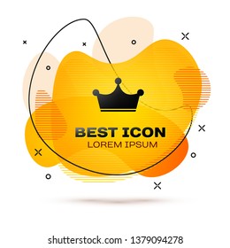 Black Crown icon isolated on white background. Fluid color banner. Vector Illustration