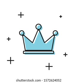 Black Crown icon isolated on white background.  Vector Illustration