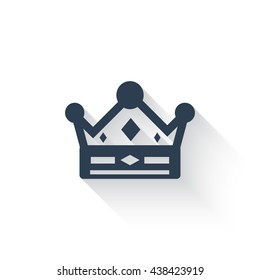 Black Crown icon with long shadow