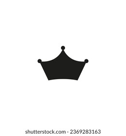 Black Crown icon on white. Vector illustration.