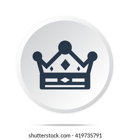 Black Crown icon on white web button