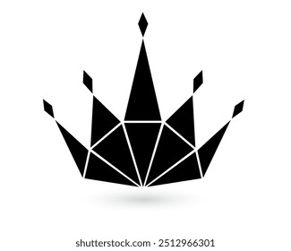 Black crown icon. Premium class. Vector illustration.
