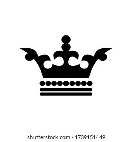 Black crown icon silhouette isolated on white