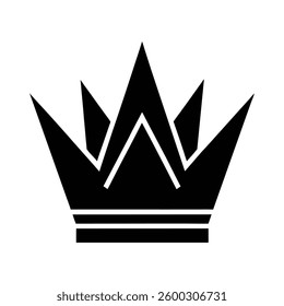 black crown icon silhouette vector