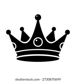 A black crown icon with simple design