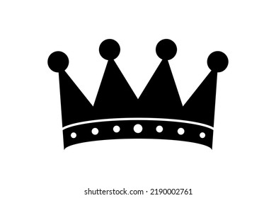 Black Crown Icon, Simple Flat Vector Illustration, Power, Dominance, Glory, Achievement, Strength And Bravery Symbol