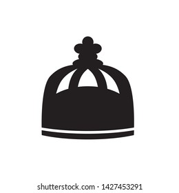 black crown icon- vector illustration