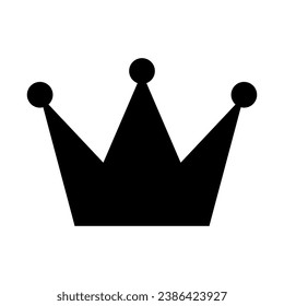 Black crown icon. Vector illustration isolated on white background