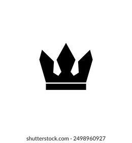 Icono de corona negra. Ilustración vectorial de una corona negra, sobre un fondo blanco.	