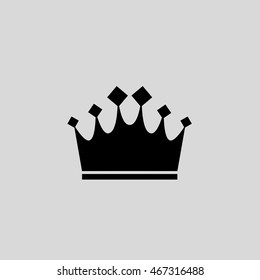 a black crown icon vector illustration isolated in a gray background