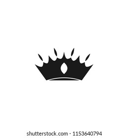 black crown icon vector logo template