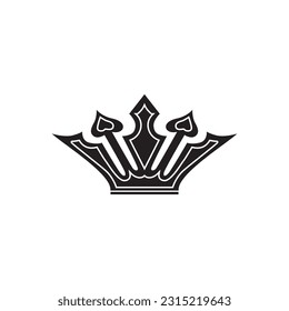 Diseño del logo de la corona negra en fondo blanco