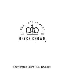 Black Crown Logo design template