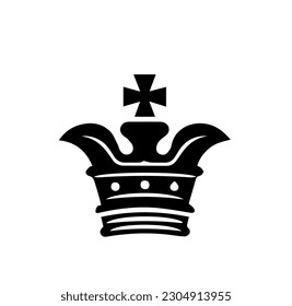 Black crown on a white background. Flat vector illustration for logo