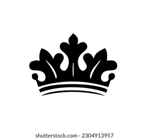 Black crown on a white background. Flat vector illustration for logo