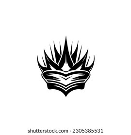Black crown on a white background. Flat vector illustration for logo