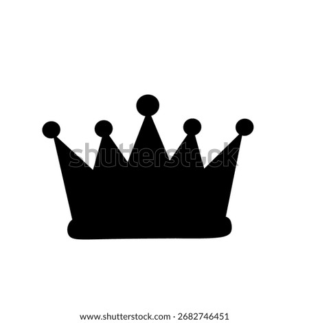 Black crown silhouette, simple and bold royal icon symbolizing monarchy, power, and authority. Perfect for logo, tattoo, graphic design, or minimalist decoration