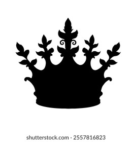 Black Crown silhouette vector design.
