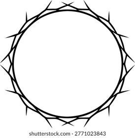 Black crown of thorns circle Vector