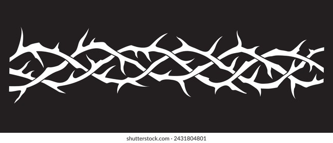 black crown of thorns image isolated on black background