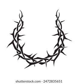 black crown of thorns image isolated on white background