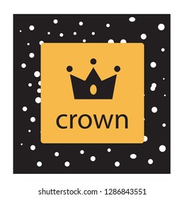 black Crown Vector illustration with white dot texture