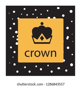 black Crown Vector illustration with white dot texture