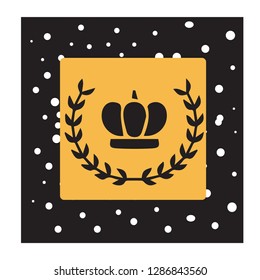 black Crown Vector illustration with white dot texture