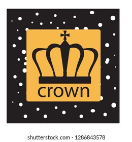 black Crown Vector illustration with white dot texture