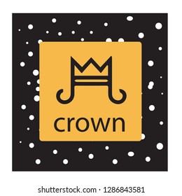 black Crown Vector illustration with white dot texture