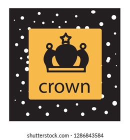 black Crown Vector illustration with white dot texture