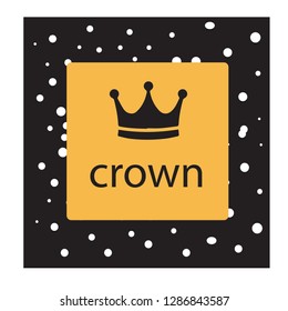 black Crown Vector illustration with white dot texture