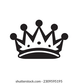 A black crown with a white background. Blot and blots of paint.Paint splash crown. Grunge style paint brush black crown. Isolate in white background. vector illustration. 