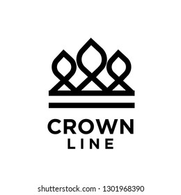 black crown white background logo icon designs vector illustration