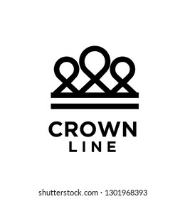 black crown white background logo icon designs vector illustration